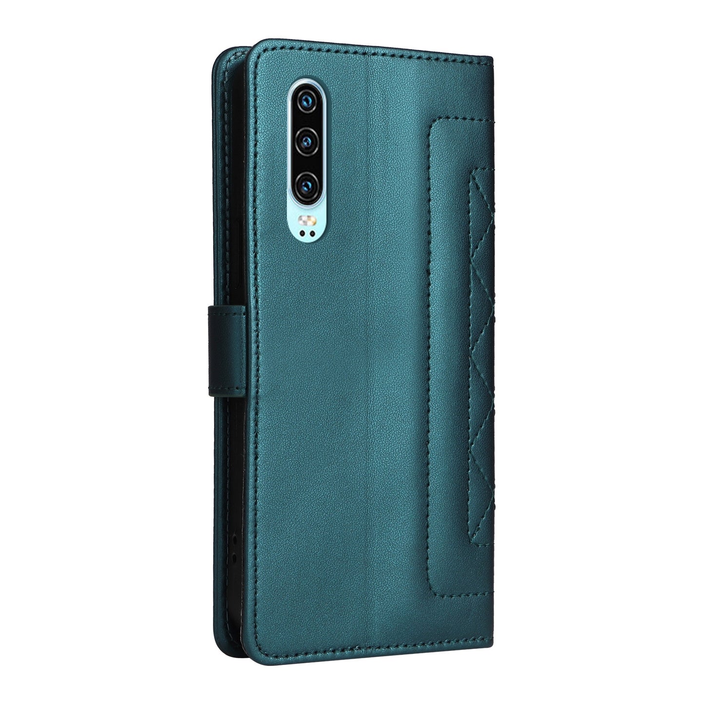 Huawei P30 Diamond Lattice Leather Flip Phone Case - Durable and Convenient Holder with Precision Cutouts