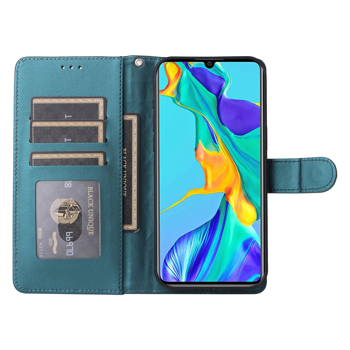 Huawei P30 Diamond Lattice Leather Flip Phone Case - Durable and Convenient Holder with Precision Cutouts