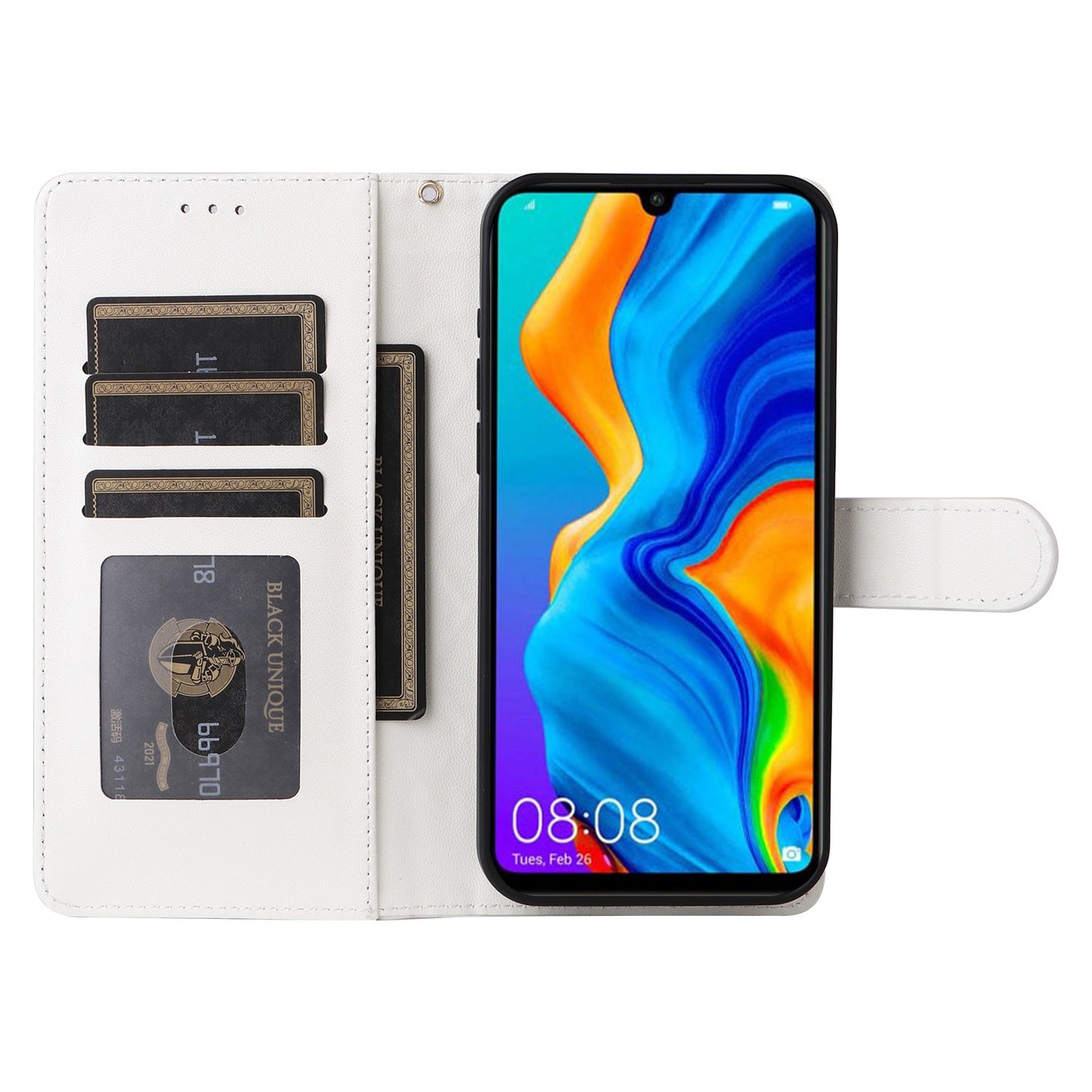 Huawei P30 Lite Diamond Lattice Leather Flip Phone Case - Durable and Convenient Holder with Precision Cutouts