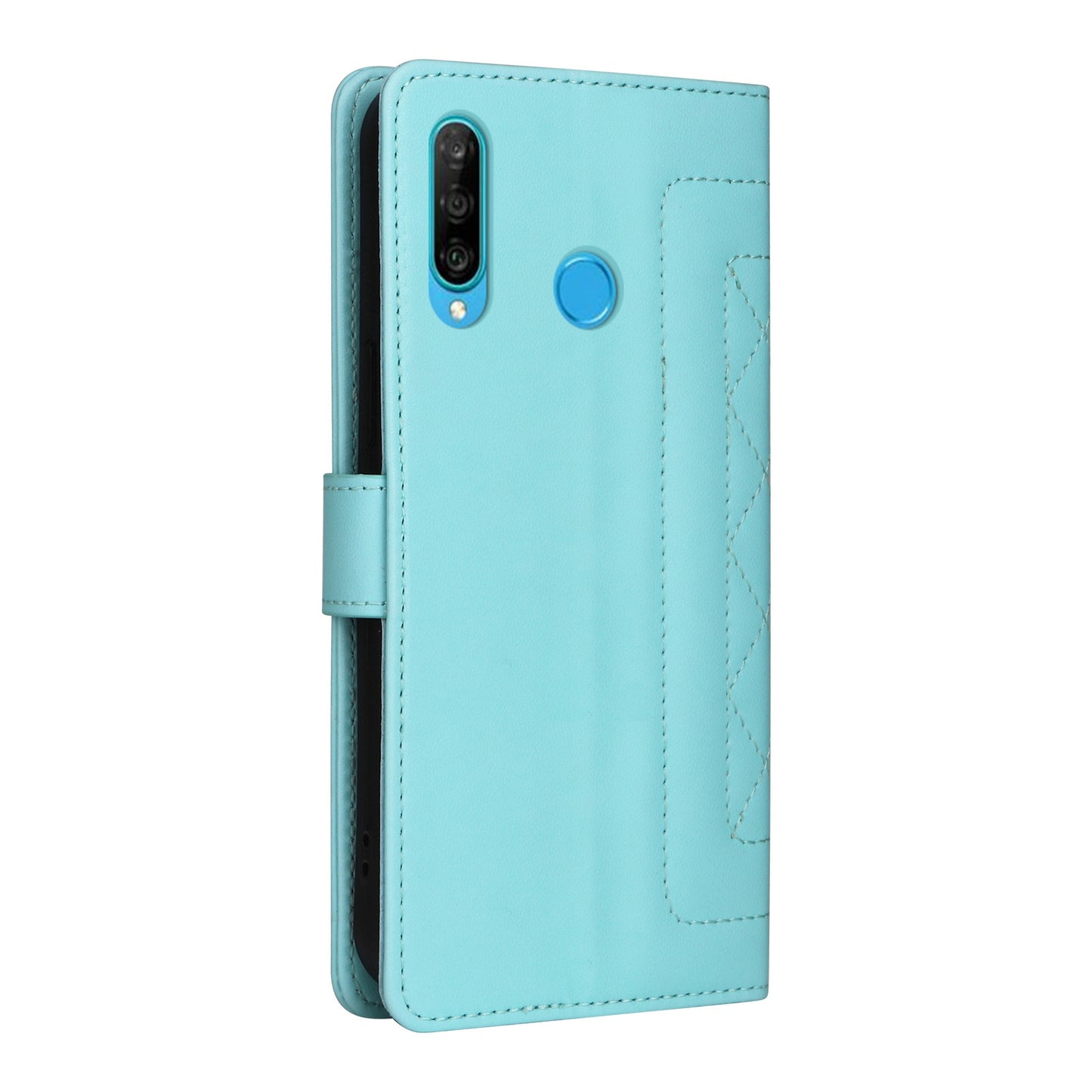 Huawei P30 Lite Diamond Lattice Leather Flip Phone Case - Durable and Convenient Holder with Precision Cutouts