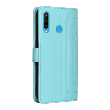 Huawei P30 Lite Diamond Lattice Leather Flip Phone Case - Durable and Convenient Holder with Precision Cutouts