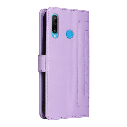 Huawei P30 Lite Diamond Lattice Leather Flip Phone Case - Durable and Convenient Holder with Precision Cutouts