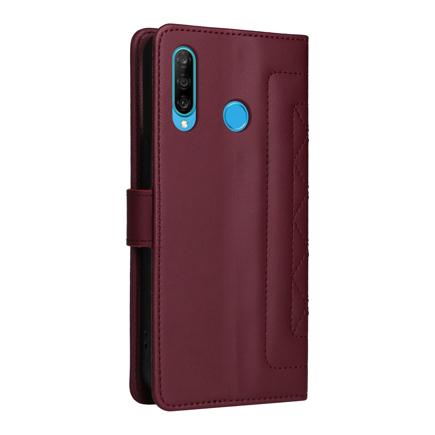 Huawei P30 Lite Diamond Lattice Leather Flip Phone Case - Durable and Convenient Holder with Precision Cutouts