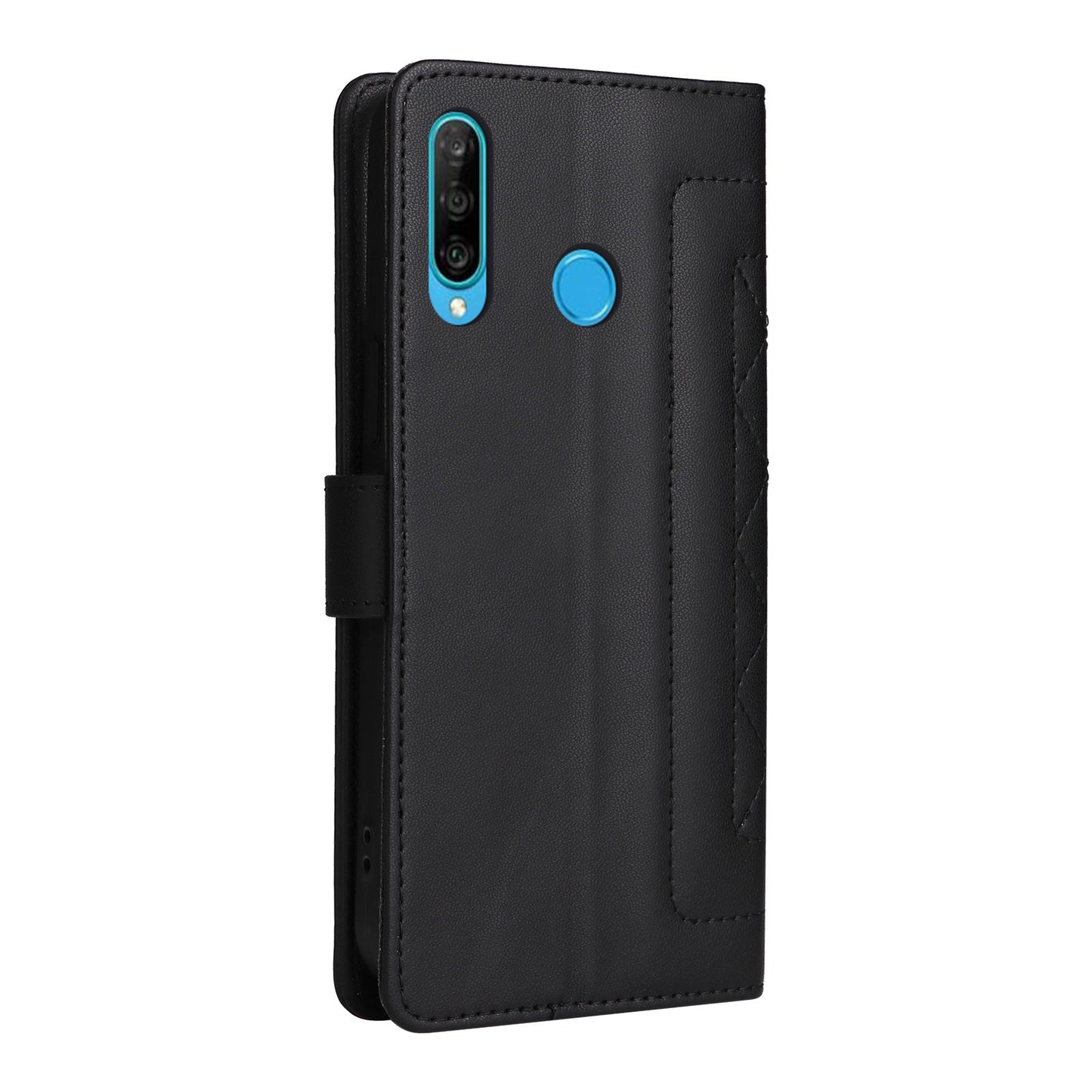 Huawei P30 Lite Diamond Lattice Leather Flip Phone Case - Durable and Convenient Holder with Precision Cutouts
