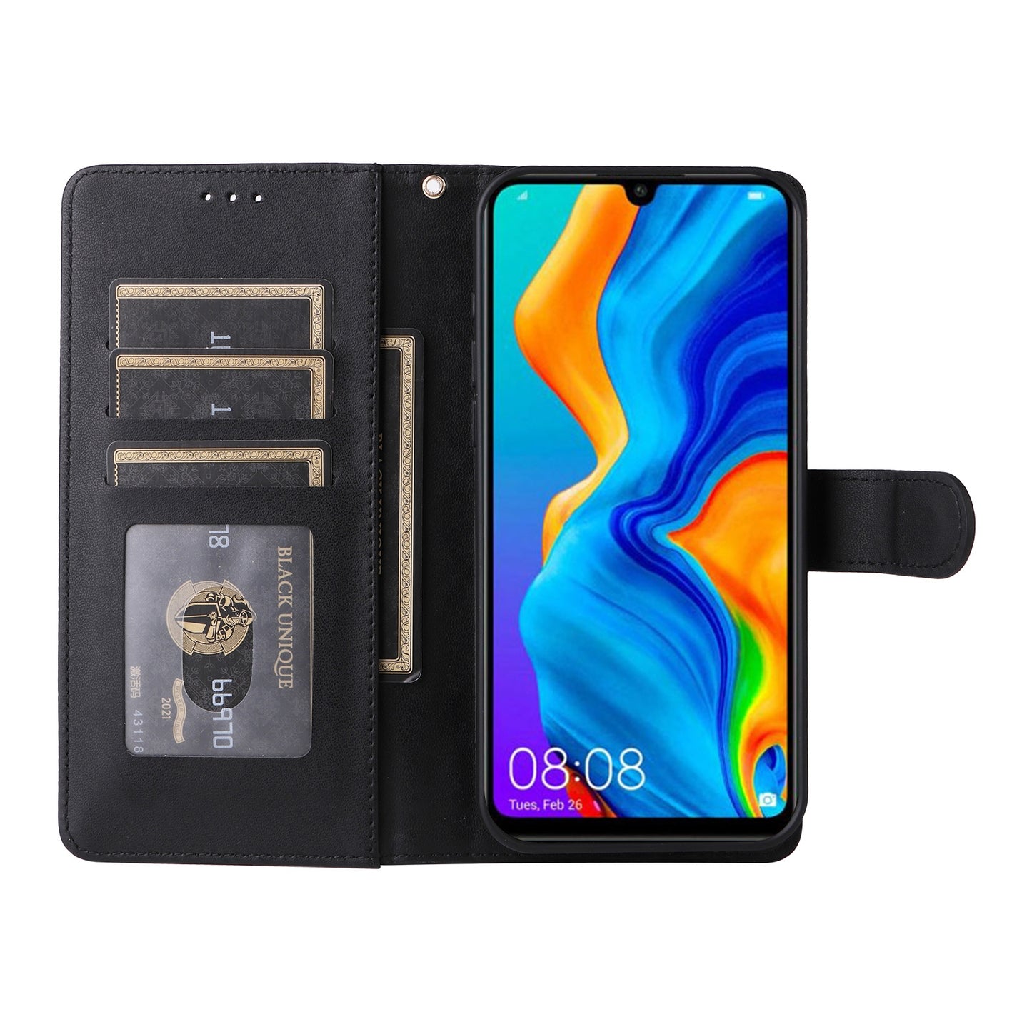 Huawei P30 Lite Diamond Lattice Leather Flip Phone Case - Durable and Convenient Holder with Precision Cutouts