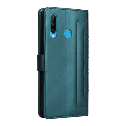 Huawei P30 Lite Diamond Lattice Leather Flip Phone Case - Durable and Convenient Holder with Precision Cutouts