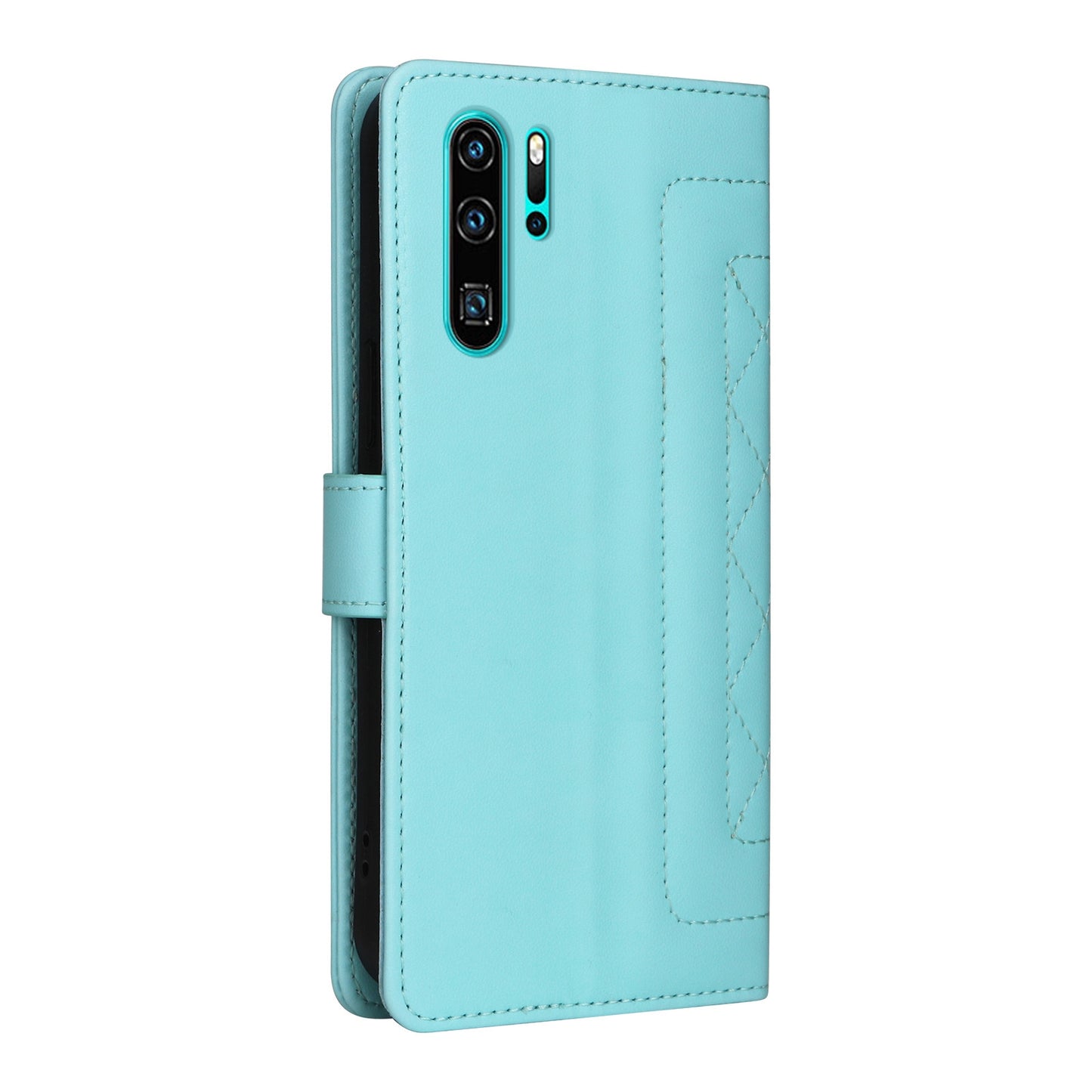 Huawei P30 Pro Diamond Lattice Leather Flip Phone Case - Durable and Convenient Holder with Precision Cutouts