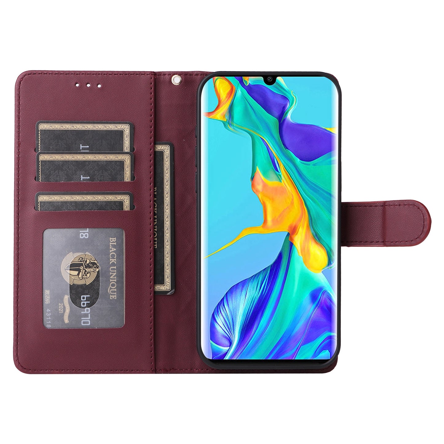 Huawei P30 Pro Diamond Lattice Leather Flip Phone Case - Durable and Convenient Holder with Precision Cutouts