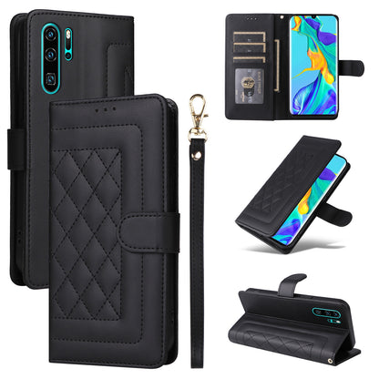 Huawei P30 Pro Diamond Lattice Leather Flip Phone Case - Durable and Convenient Holder with Precision Cutouts