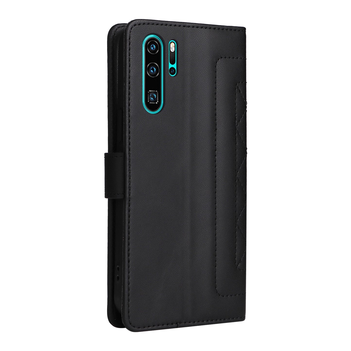 Huawei P30 Pro Diamond Lattice Leather Flip Phone Case - Durable and Convenient Holder with Precision Cutouts