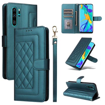Huawei P30 Pro Diamond Lattice Leather Flip Phone Case - Durable and Convenient Holder with Precision Cutouts