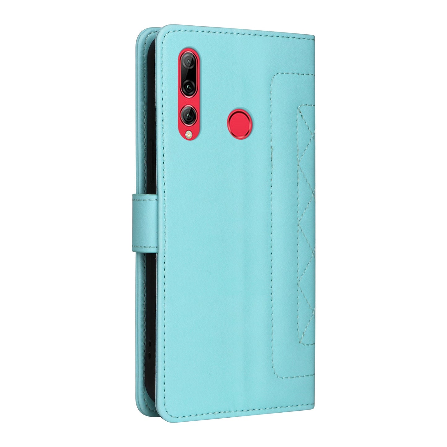 Huawei Enjoy 9s Diamond Lattice Leather Flip Phone Case - Durable and Convenient Holder with Precision Cutouts