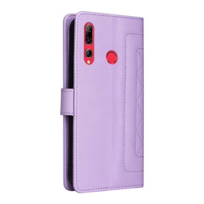 Huawei Enjoy 9s Diamond Lattice Leather Flip Phone Case - Durable and Convenient Holder with Precision Cutouts