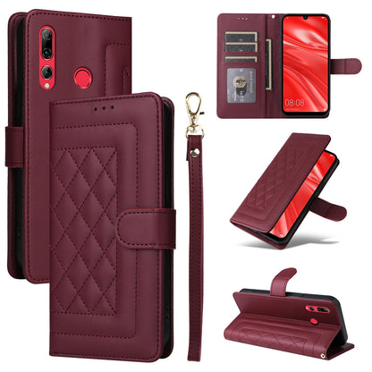 Huawei Enjoy 9s Diamond Lattice Leather Flip Phone Case - Durable and Convenient Holder with Precision Cutouts