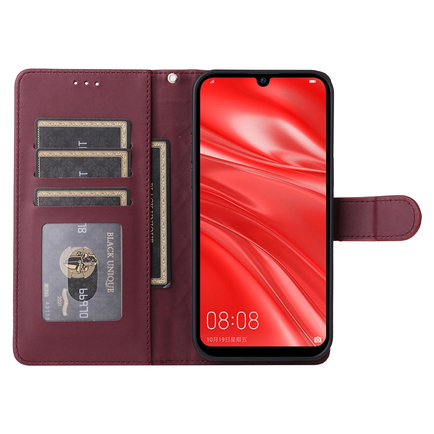 Huawei Enjoy 9s Diamond Lattice Leather Flip Phone Case - Durable and Convenient Holder with Precision Cutouts