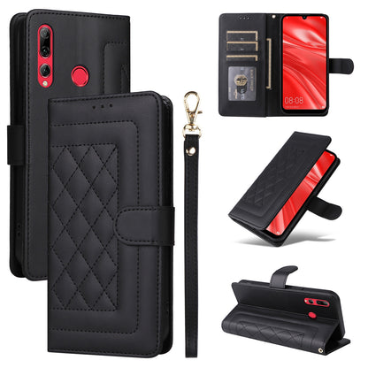 Huawei Enjoy 9s Diamond Lattice Leather Flip Phone Case - Durable and Convenient Holder with Precision Cutouts
