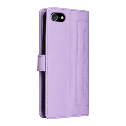 iPhone SE 2022 / SE 2020 Diamond Lattice Leather Flip Phone Case - Durable and Convenient Holder with Precision Cutouts