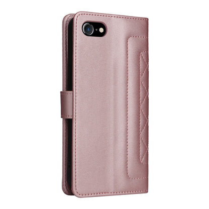 iPhone SE 2022 / SE 2020 Diamond Lattice Leather Flip Phone Case - Durable and Convenient Holder with Precision Cutouts