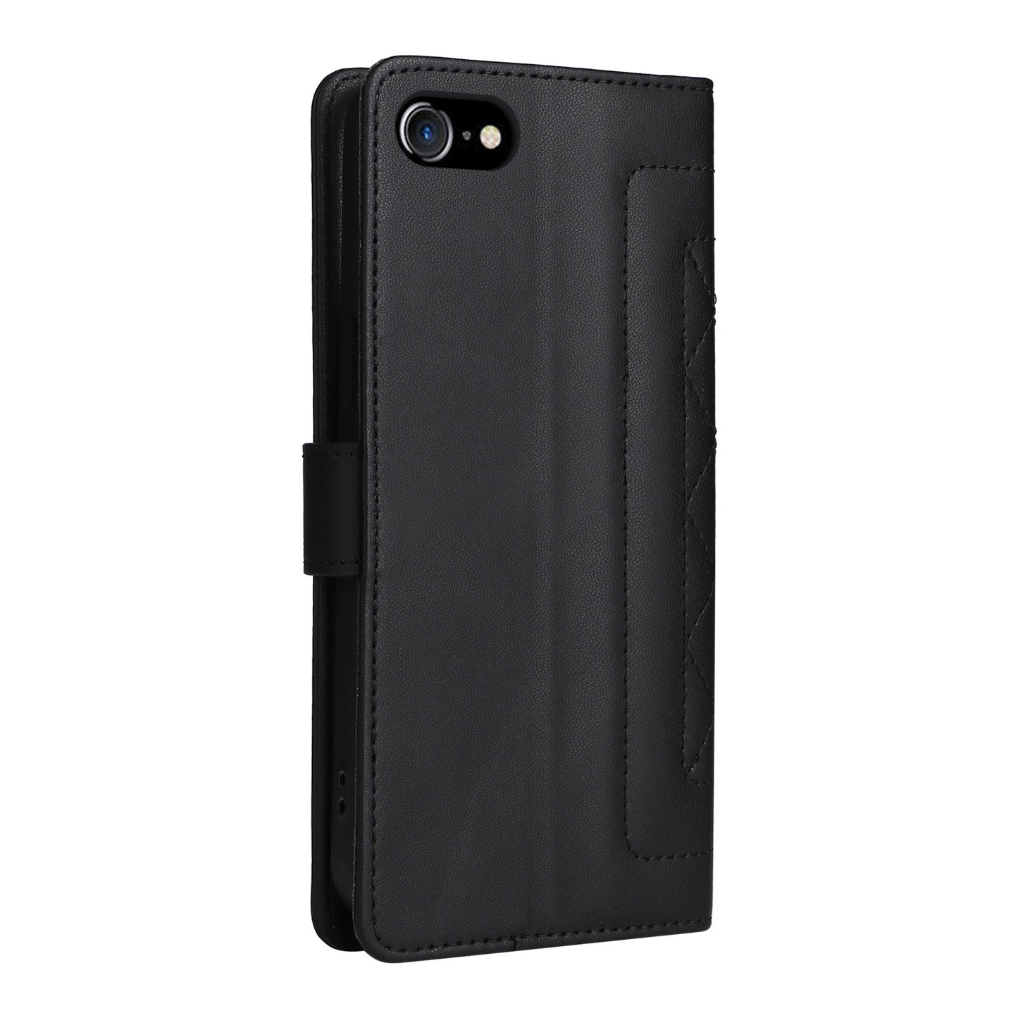 iPhone SE 2022 / SE 2020 Diamond Lattice Leather Flip Phone Case - Durable and Convenient Holder with Precision Cutouts