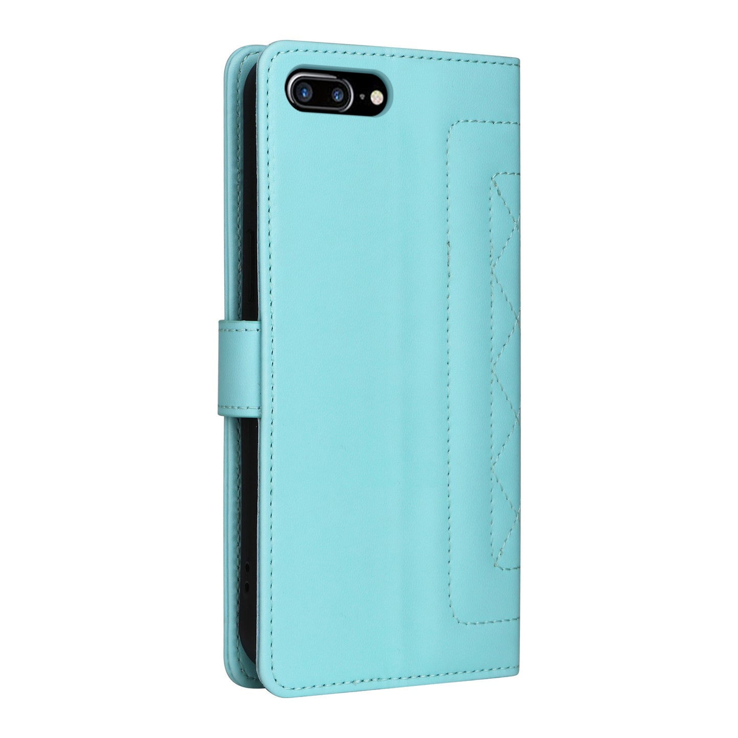 iPhone 8 Plus / 7 Plus Diamond Lattice Leather Flip Phone Case - Durable and Convenient Holder with Precision Cutouts