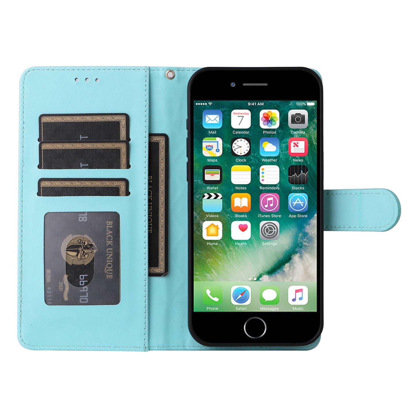 iPhone 8 Plus / 7 Plus Diamond Lattice Leather Flip Phone Case - Durable and Convenient Holder with Precision Cutouts