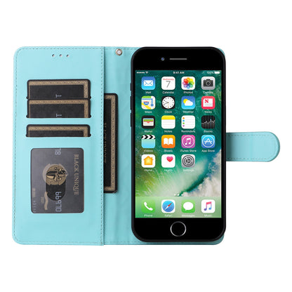 iPhone 8 Plus / 7 Plus Diamond Lattice Leather Flip Phone Case - Durable and Convenient Holder with Precision Cutouts