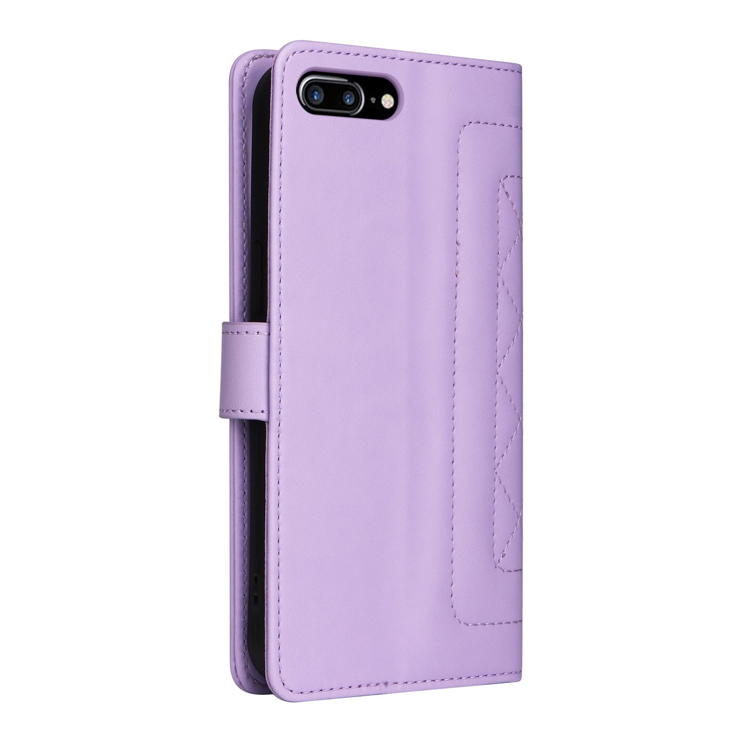 iPhone 8 Plus / 7 Plus Diamond Lattice Leather Flip Phone Case - Durable and Convenient Holder with Precision Cutouts