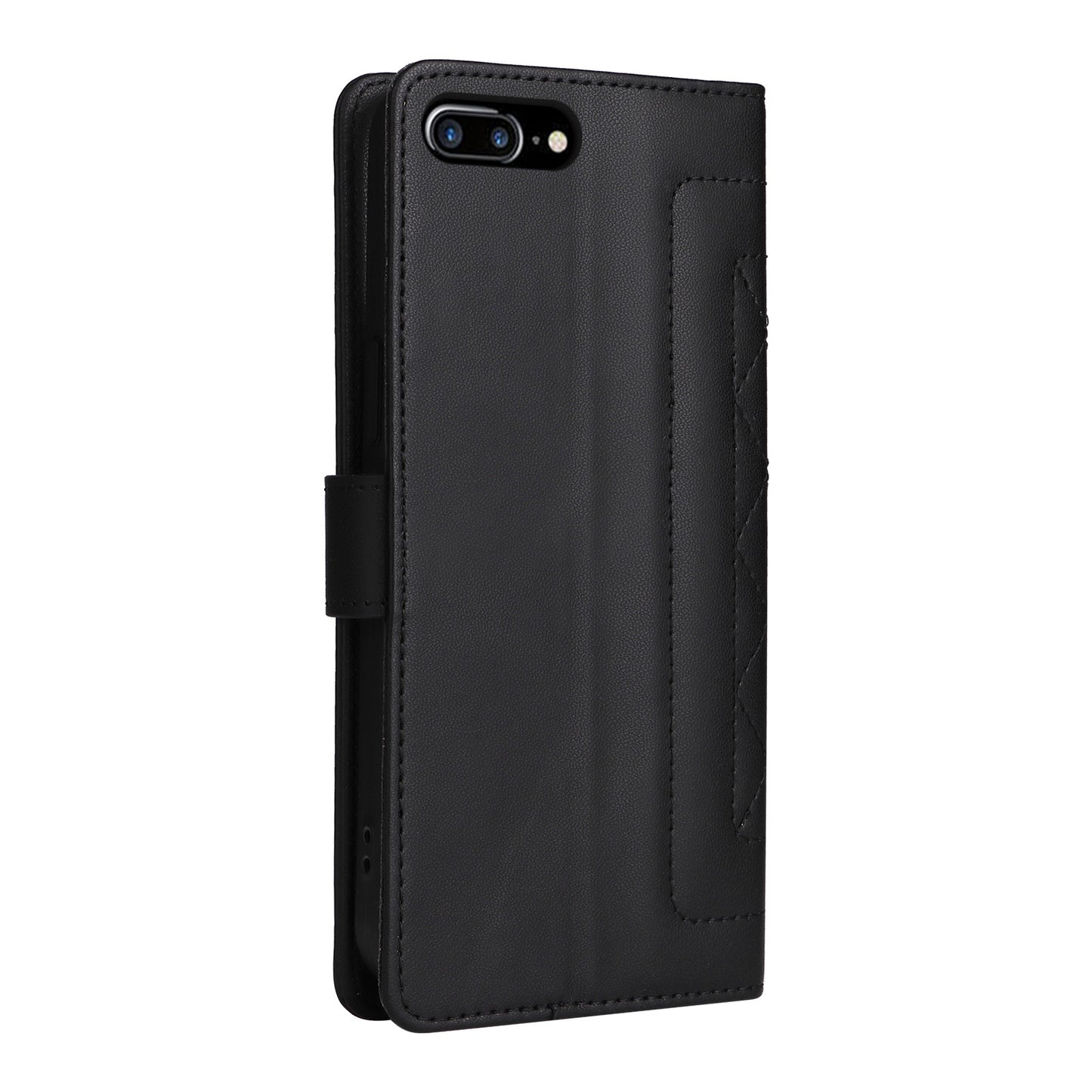 iPhone 8 Plus / 7 Plus Diamond Lattice Leather Flip Phone Case - Durable and Convenient Holder with Precision Cutouts