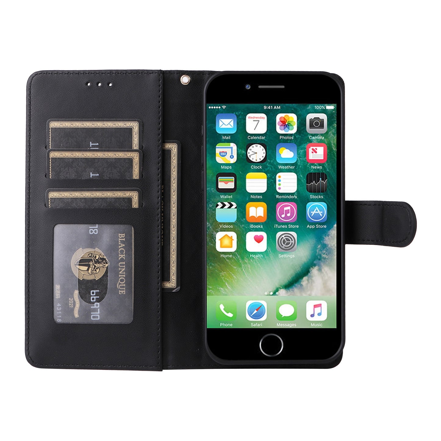 iPhone 8 Plus / 7 Plus Diamond Lattice Leather Flip Phone Case - Durable and Convenient Holder with Precision Cutouts