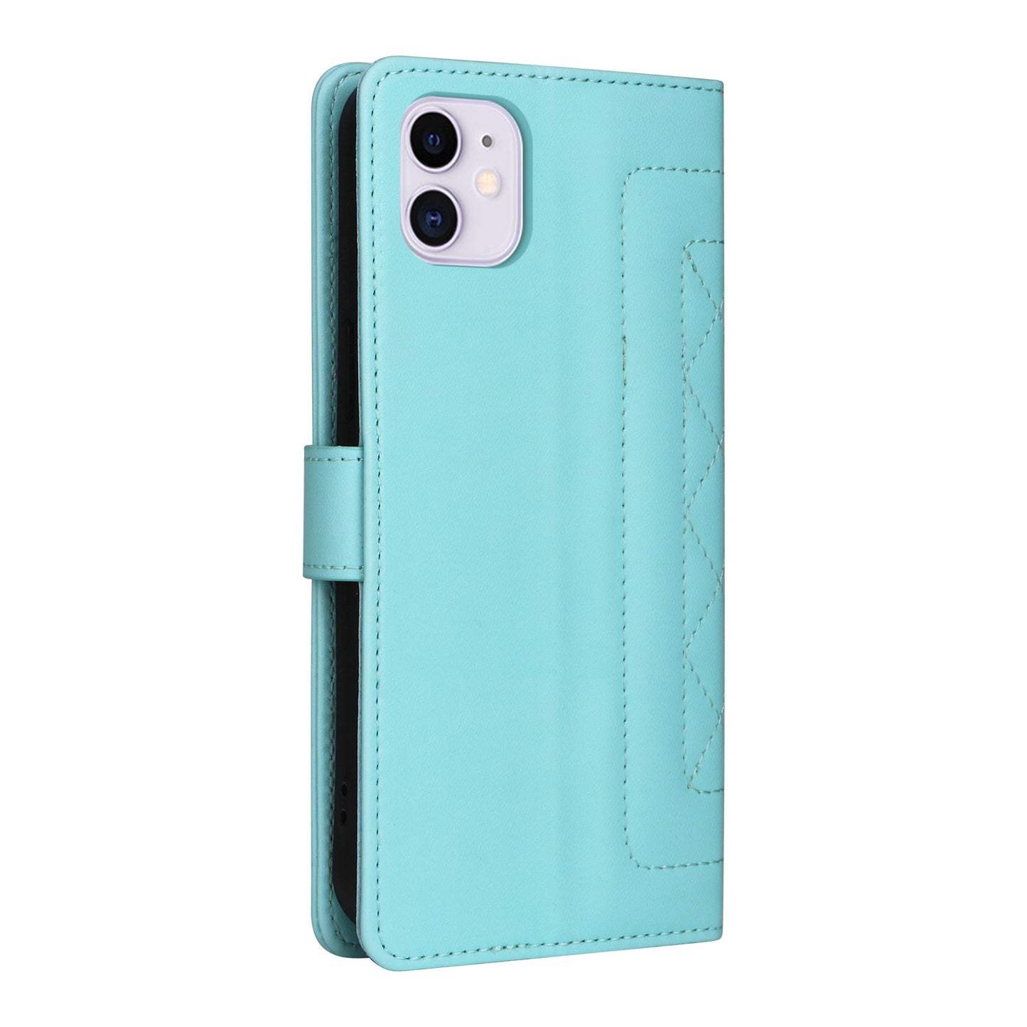 iPhone 11 Diamond Lattice Leather Flip Phone Case - Durable and Convenient Holder with Precision Cutouts