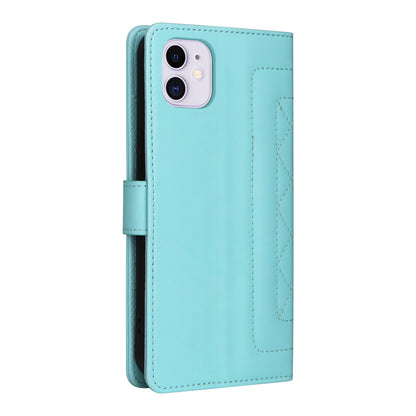 iPhone 11 Diamond Lattice Leather Flip Phone Case - Durable and Convenient Holder with Precision Cutouts