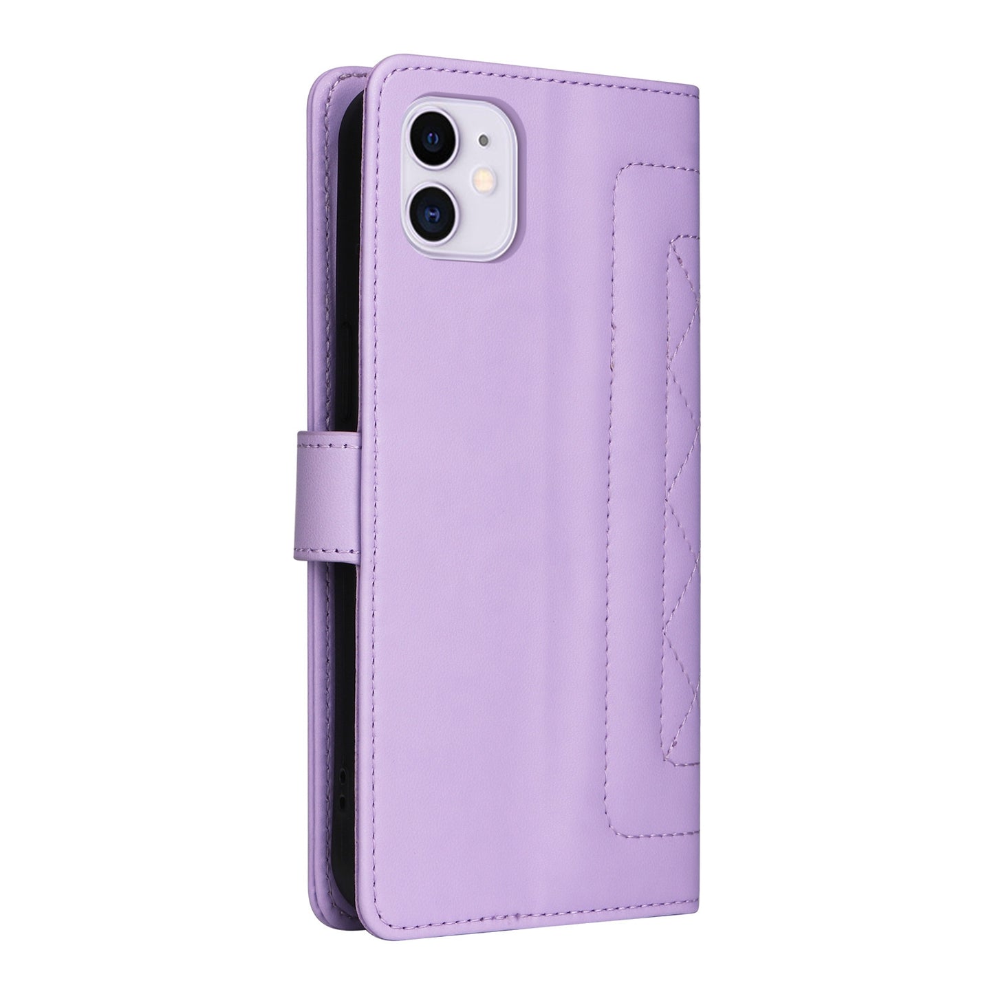 iPhone 11 Diamond Lattice Leather Flip Phone Case - Durable and Convenient Holder with Precision Cutouts