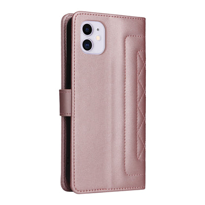 iPhone 11 Diamond Lattice Leather Flip Phone Case - Durable and Convenient Holder with Precision Cutouts