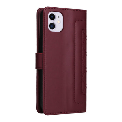 iPhone 11 Diamond Lattice Leather Flip Phone Case - Durable and Convenient Holder with Precision Cutouts