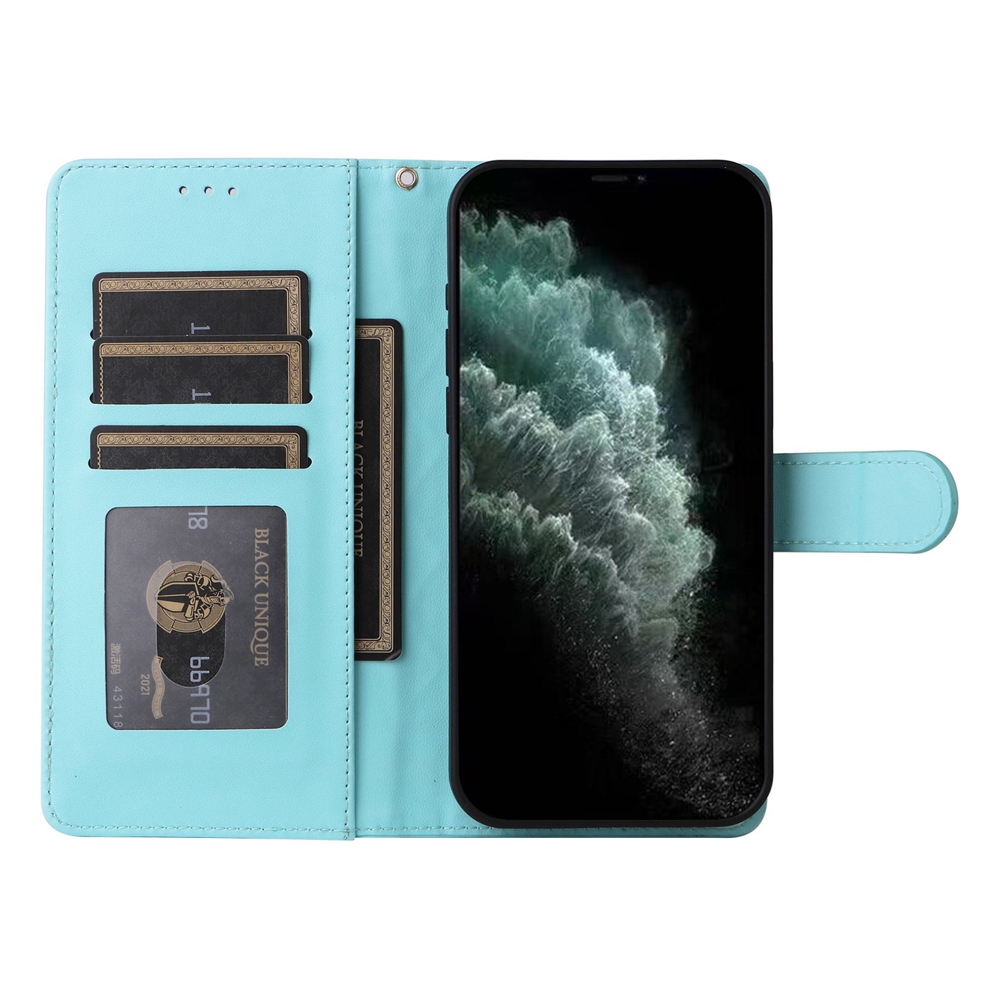 iPhone 11 Pro Diamond Lattice Leather Flip Phone Case - Durable and Convenient Holder with Precision Cutouts