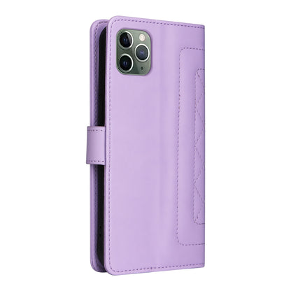 iPhone 11 Pro Diamond Lattice Leather Flip Phone Case - Durable and Convenient Holder with Precision Cutouts