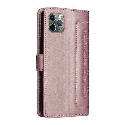 iPhone 11 Pro Diamond Lattice Leather Flip Phone Case - Durable and Convenient Holder with Precision Cutouts