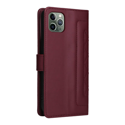 iPhone 11 Pro Diamond Lattice Leather Flip Phone Case - Durable and Convenient Holder with Precision Cutouts
