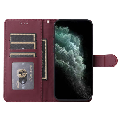 iPhone 11 Pro Diamond Lattice Leather Flip Phone Case - Durable and Convenient Holder with Precision Cutouts