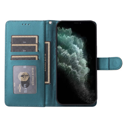 iPhone 11 Pro Diamond Lattice Leather Flip Phone Case - Durable and Convenient Holder with Precision Cutouts