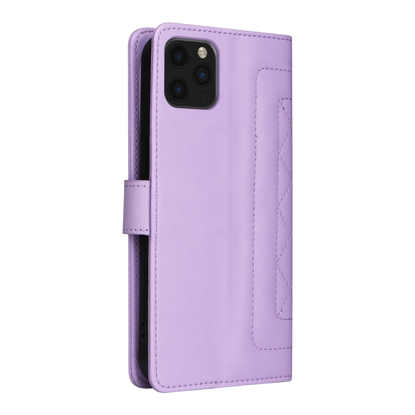 iPhone 11 Pro Max Diamond Lattice Leather Flip Phone Case - Durable and Convenient Holder with Precision Cutouts
