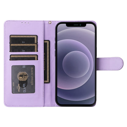 iPhone 12 / 12 Pro Diamond Lattice Leather Flip Phone Case - Durable and Convenient Holder with Precision Cutouts