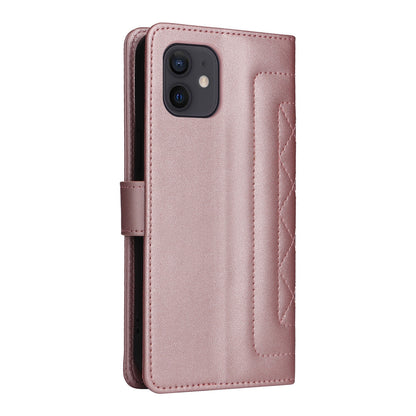 iPhone 12 / 12 Pro Diamond Lattice Leather Flip Phone Case - Durable and Convenient Holder with Precision Cutouts