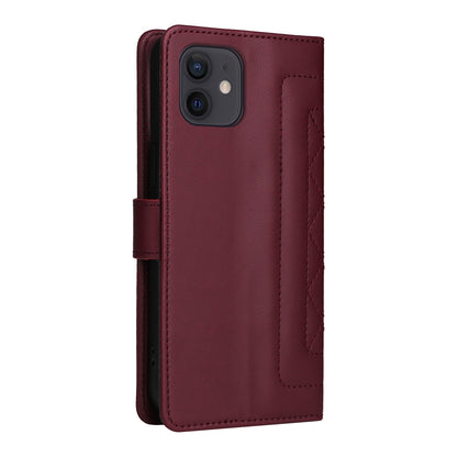 iPhone 12 / 12 Pro Diamond Lattice Leather Flip Phone Case - Durable and Convenient Holder with Precision Cutouts