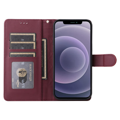 iPhone 12 / 12 Pro Diamond Lattice Leather Flip Phone Case - Durable and Convenient Holder with Precision Cutouts