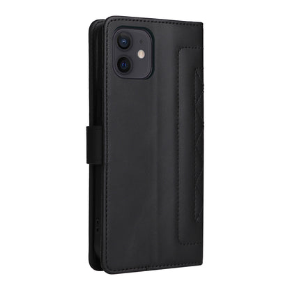 iPhone 12 / 12 Pro Diamond Lattice Leather Flip Phone Case - Durable and Convenient Holder with Precision Cutouts