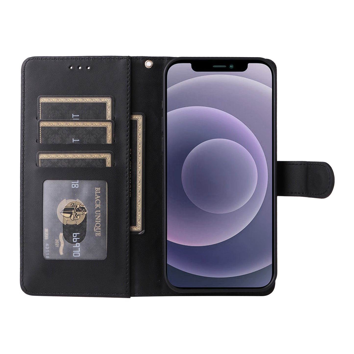 iPhone 12 / 12 Pro Diamond Lattice Leather Flip Phone Case - Durable and Convenient Holder with Precision Cutouts