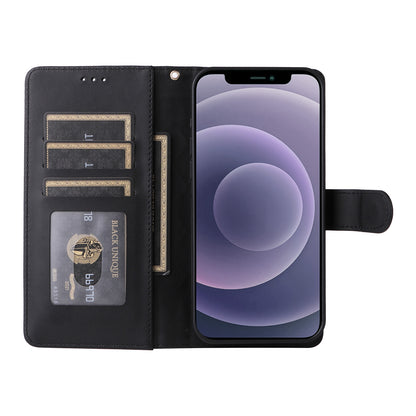 iPhone 12 / 12 Pro Diamond Lattice Leather Flip Phone Case - Durable and Convenient Holder with Precision Cutouts