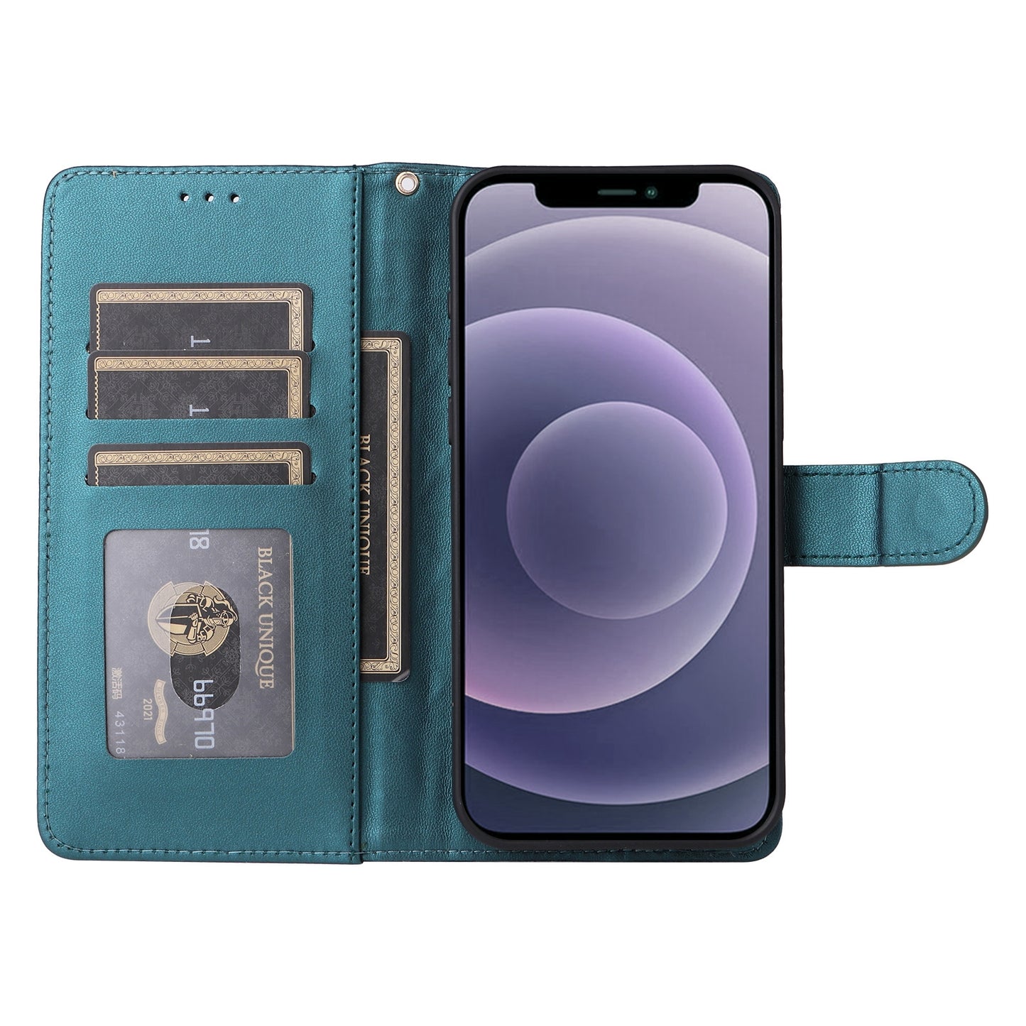 iPhone 12 / 12 Pro Diamond Lattice Leather Flip Phone Case - Durable and Convenient Holder with Precision Cutouts