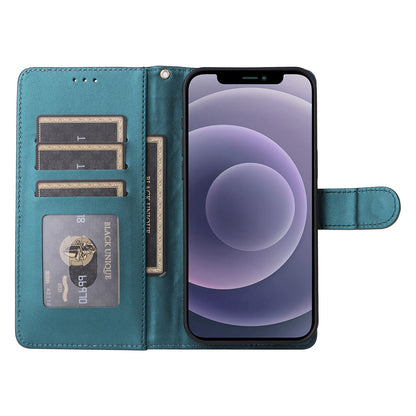 iPhone 12 / 12 Pro Diamond Lattice Leather Flip Phone Case - Durable and Convenient Holder with Precision Cutouts